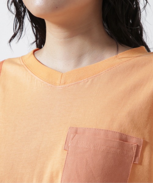 AVIREX（アヴィレックス）の「SWITCHING POCKET T-SHIRT/ スイッチングポケットTシャツ（Tシャツ/カットソー・レディース・ホワイト系2/オレンジ/ライトグリーン・S/M）」の16枚目の写真