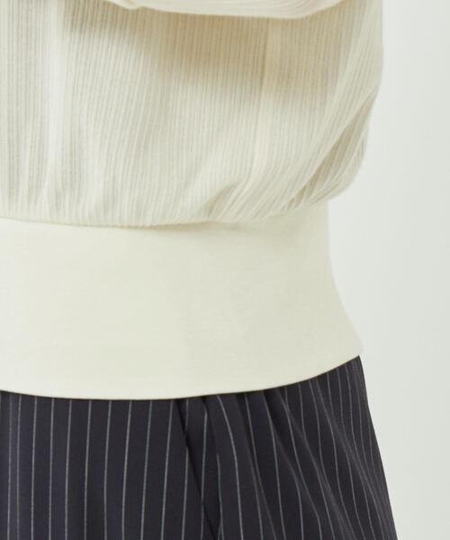 green label relaxing（グリーンレーベルリラクシング）の「ハイツイスト シアー テレコ カーディガン（カーディガン/ボレロ・レディース・ライトブルー/ホワイト/ブラック・FREE）」の17枚目の写真