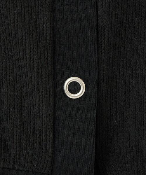 green label relaxing（グリーンレーベルリラクシング）の「ハイツイスト シアー テレコ カーディガン（カーディガン/ボレロ・レディース・ライトブルー/ホワイト/ブラック・FREE）」の21枚目の写真