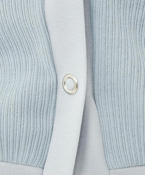 green label relaxing（グリーンレーベルリラクシング）の「ハイツイスト シアー テレコ カーディガン（カーディガン/ボレロ・レディース・ライトブルー/ホワイト/ブラック・FREE）」の18枚目の写真