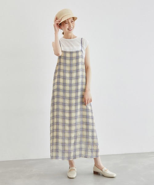 ROPE' PICNIC(ロペピクニック)の「リンクコーデ/シアーチェックキャミワンピース(ワンピース・レディース・ブラック系その他/クリーム/ブラウン系その他・38)」の19枚目の写真