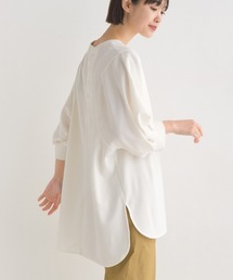 OMNES | 梨地バックヘンリーネックプルオーバー6分袖(Tシャツ/カットソー)