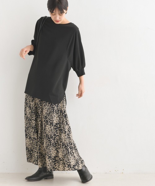 OMNES（オムネス）の「梨地バックヘンリーネックプルオーバー6分袖（Tシャツ/カットソー・レディース・ブラック/アイボリー/グリーン/ラベンダー・FREE）」の19枚目の写真