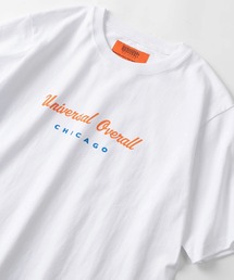 【UNIVERSAL OVERALL/ユニバーサルオーバーオール】 ブランドネーム カーシブロゴデザイン ビッグシルエット 半袖Tシャツ/CURSIVE LOGO TEE