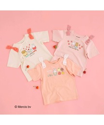 SLAPSLIP/【miffyコラボアイテム】ミッフィーとおともだち前面プリント肩リボン付半袖Tシャツ (80～130cm)