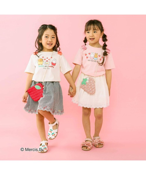 SLAP SLIP（スラップスリップ）の「SLAPSLIP/【miffyコラボアイテム】ミッフィーとおともだち前面プリント肩リボン付半袖Tシャツ (80～130cm)（Tシャツ/カットソー・キッズ・ピンク/オレンジ/オフホワイト・80/90/100/110/120/130）」の6枚目の写真