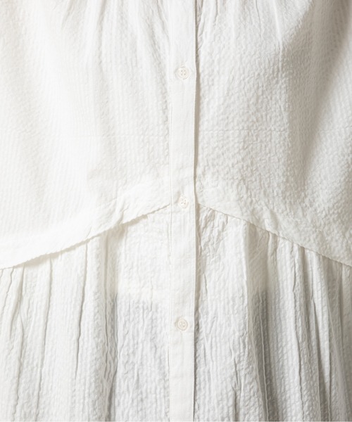 MILLION CARATS（ミリオンカラッツ）の「【綿100％】豊富な6色展開でカラーによって雰囲気がガラリと変化するのも魅力の夏のリラクシースタイルを格上げする大人顔ウエスト切替ワンピース（ワンピース・レディース・グリーン/ネイビー/チャコールグレー/オフホワイト/ブラック/マルチ・FREE）」の12枚目の写真