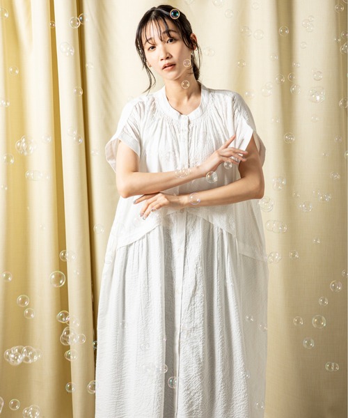 ワンピース YOON*size100 Wガーゼ胸切替襟後ろゴムワンピース（kinako）の商品詳細