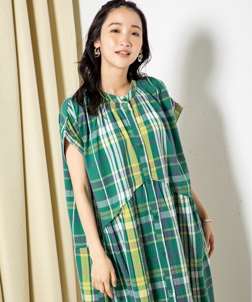 ワンピース YOON*size100 Wガーゼ胸切替襟後ろゴムワンピース（kinako）の商品詳細
