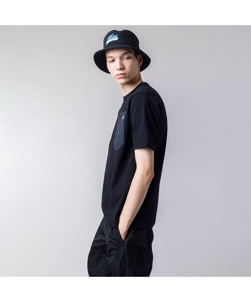 LACOSTE（ラコステ）の「アウトドアジップポケット鹿の子地半袖Tシャツ（Tシャツ/カットソー・メンズ・グレー/オフホワイト/ネイビー/ブラック・4/5/3）」の6枚目の写真