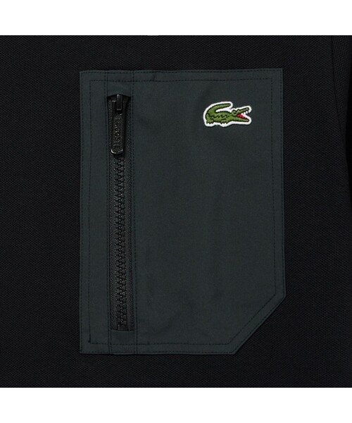 LACOSTE（ラコステ）の「アウトドアジップポケット鹿の子地半袖Tシャツ（Tシャツ/カットソー・メンズ・グレー/オフホワイト/ネイビー/ブラック・4/5/3）」の11枚目の写真