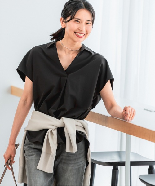 【撥水・接触冷感】スキッパー撥水シャツ