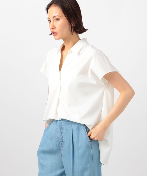 【撥水・接触冷感】スキッパー撥水シャツ