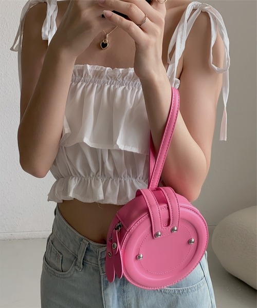 LA VORAGINE(ラ ヴォラジネ)の「ワンハンドル丸いパーティークラッチバッグ(クラッチバッグ・レディース・シルバー/ピンク/ブラック/ゴールド・FREE)」の7枚目の写真