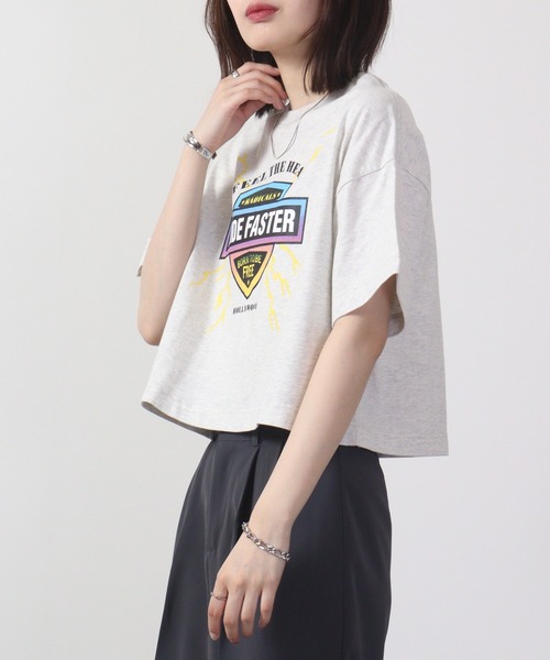 spiritoso(スピリトーゾ)の「spiritoso Ride Faster ピグメントTシャツ 半袖(Tシャツ/カットソー・レディース・ネイビー/グレイッシュベージュ/チャコール/ホワイト・F)」の8枚目の写真