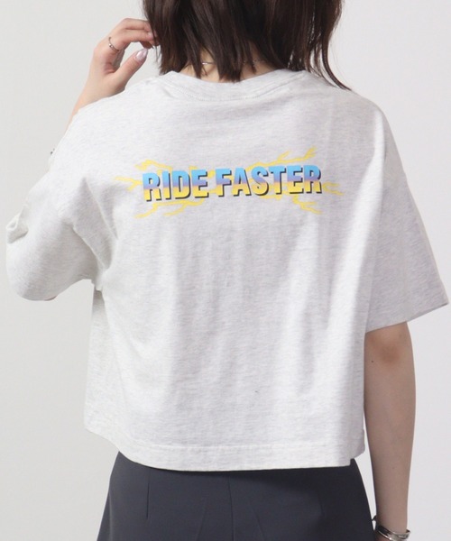 spiritoso(スピリトーゾ)の「spiritoso Ride Faster ピグメントTシャツ 半袖(Tシャツ/カットソー・レディース・ネイビー/グレイッシュベージュ/チャコール/ホワイト・F)」の11枚目の写真