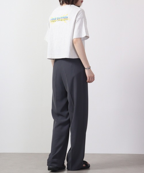 spiritoso(スピリトーゾ)の「spiritoso Ride Faster ピグメントTシャツ 半袖(Tシャツ/カットソー・レディース・ネイビー/グレイッシュベージュ/チャコール/ホワイト・F)」の13枚目の写真