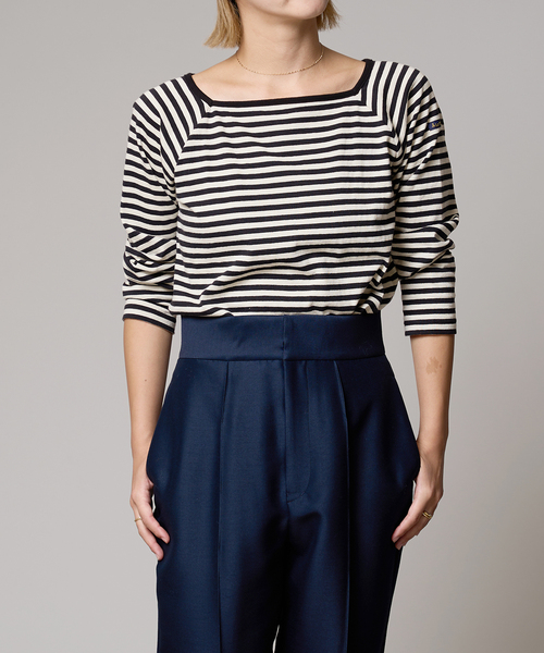 IENA LA BOUCLE（イエナラブークル）の「【LE MINOR/ルミノア 】MARINIERE CARRE カットソー（Tシャツ/カットソー・レディース・ブラック・FREE）」の5枚目の写真