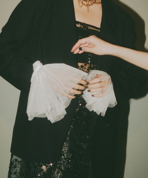 yae(ヤエ)の「Tulle cuffs/チュールカフス(アームカバー・レディース・ブラック/フューシャピンク/ライトブルー/ホワイト/オレンジ/レッド・FREE)」の20枚目の写真
