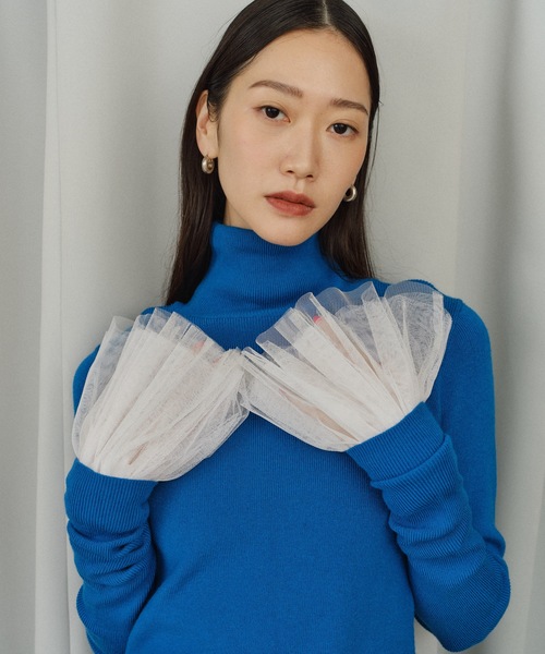 yae(ヤエ)の「Tulle cuffs/チュールカフス(アームカバー・レディース・ブラック/フューシャピンク/ライトブルー/ホワイト/オレンジ/レッド・FREE)」の21枚目の写真