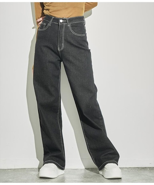 ANAP（アナップ）の「ストレッチデニムロングパンツ（デニムパンツ・レディース・ブルー/ブラック/インディゴブルー・S/M）」の2枚目の写真