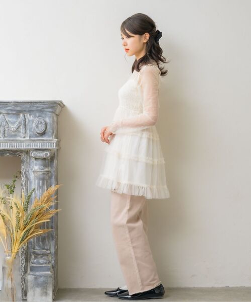 ems excite（エムズエキサイト）の「柄アソートシアーインナー（Tシャツ/カットソー・レディース・ブラック系その他4/オフホワイト/ブラック/ナチュラル・FREE）」の16枚目の写真