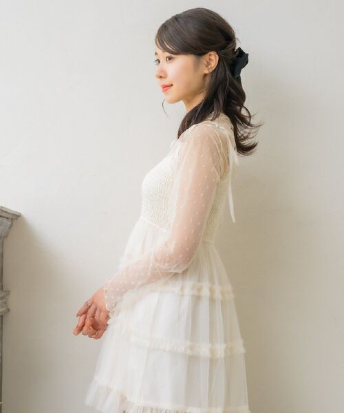 ems excite（エムズエキサイト）の「柄アソートシアーインナー（Tシャツ/カットソー・レディース・ブラック系その他4/オフホワイト/ブラック/ナチュラル・FREE）」の13枚目の写真