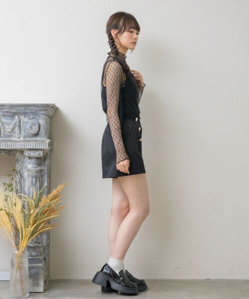 ems excite（エムズエキサイト）の「柄アソートシアーインナー（Tシャツ/カットソー・レディース・ブラック系その他4/オフホワイト/ブラック/ナチュラル・FREE）」の10枚目の写真