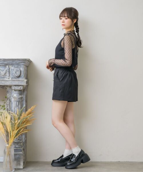 ems excite（エムズエキサイト）の「柄アソートシアーインナー（Tシャツ/カットソー・レディース・ブラック系その他4/オフホワイト/ブラック/ナチュラル・FREE）」の9枚目の写真