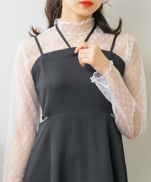 ems excite（エムズエキサイト）の「柄アソートシアーインナー（Tシャツ/カットソー・レディース・ブラック系その他4/オフホワイト/ブラック/ナチュラル・FREE）」の2枚目の写真