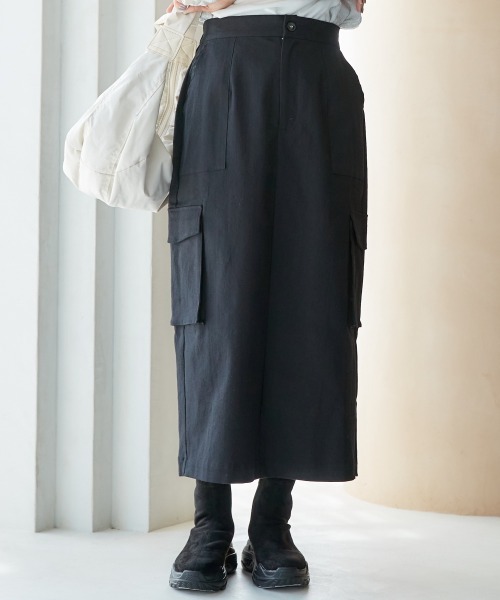 miclat（ミクラ）の「大きいサイズ　カーゴスカート　miclat（スカート・レディース・ベージュ/ブラック・3L/L/4L/5L/LL）」の12枚目の写真