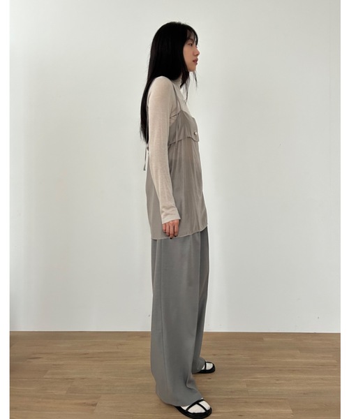 Didot.showroom(ディドット ショールーム)の「サイドロックライン ハイネック シアーT(Tシャツ/カットソー・レディース・ベージュ/アイボリー/ブラック/スモークピンク・FREE)」の15枚目の写真