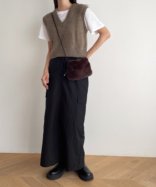 CANAL JEAN（キャナルジーン）の「El mar　フェイクファーショルダーバッグ（ショルダーバッグ・レディース・ブラック/グレー/ブラウン・ONE SIZE）」の6枚目の写真