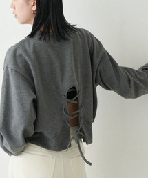バックレースアップショートプルオーバー