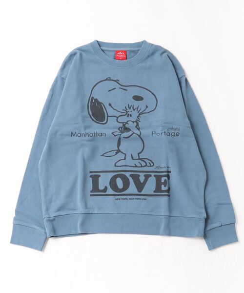 Manhattan Portage（マンハッタンポーテージ）の「【 Manhattan Portage / マンハッタンポーテージ 】 スヌーピー プリント スウェット プルオーバー 23FW-MP-M551 MNF（スウェット・メンズ・チャコール/ブルー/ライトグリーン・M/L）」の3枚目の写真