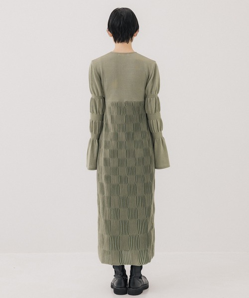 スタイルアップ】ウェーブジャガードニットワンピース（ワンピース  