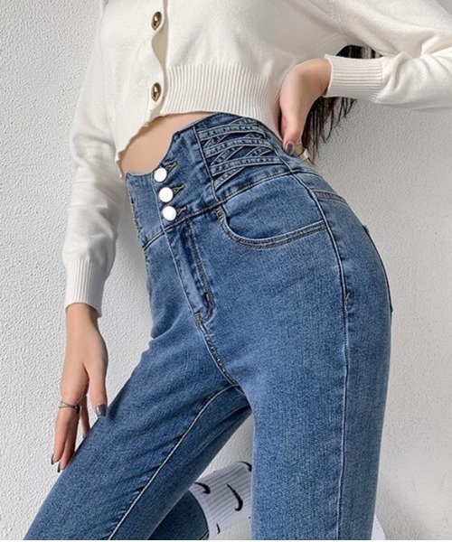 【美品】SeeByChloe スキニーデニム　タグ付き セール】ハイウエストクロスループストレッチデニムスキニー