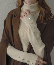 アソートボーダーボタンハイネックニット/【WEB/EC限定商品】