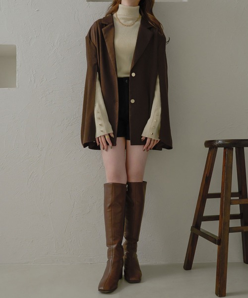Ambre Neige(アンブルネージュ)の「アソートボーダーボタンハイネックニット/【WEB/EC限定商品】(ニット/セーター・レディース・アイボリー/ブラウン系その他/ホワイト系その他・FREE)」の14枚目の写真