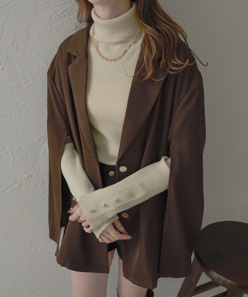 Ambre Neige(アンブルネージュ)の「アソートボーダーボタンハイネックニット/【WEB/EC限定商品】(ニット/セーター・レディース・アイボリー/ブラウン系その他/ホワイト系その他・FREE)」の10枚目の写真