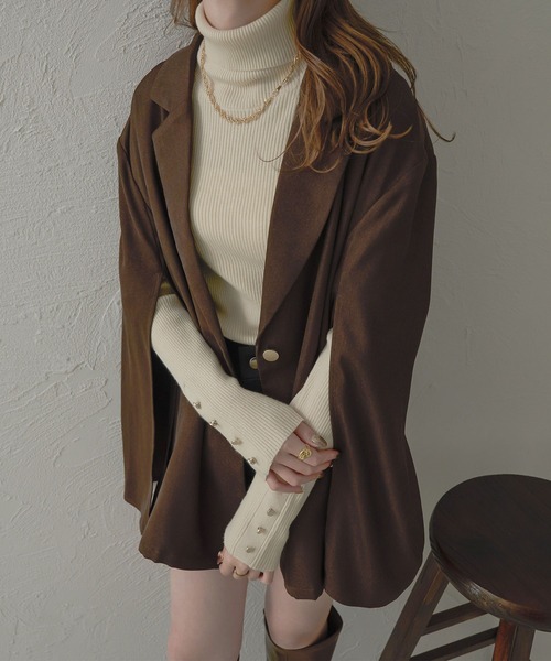 Ambre Neige(アンブルネージュ)の「アソートボーダーボタンハイネックニット/【WEB/EC限定商品】(ニット/セーター・レディース・アイボリー/ブラウン系その他/ホワイト系その他・FREE)」の11枚目の写真