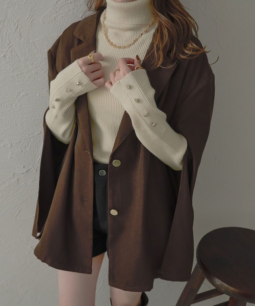 Ambre Neige(アンブルネージュ)の「アソートボーダーボタンハイネックニット/【WEB/EC限定商品】(ニット/セーター・レディース・アイボリー/ブラウン系その他/ホワイト系その他・FREE)」の12枚目の写真