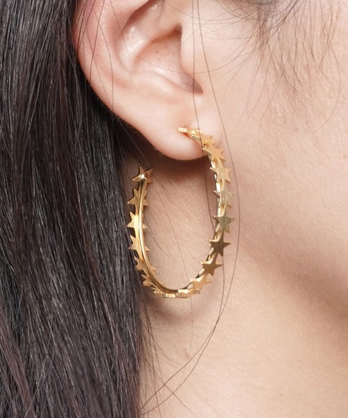 misto accessories(ミストアクセサリーズ)の「スターサークルピアス(ピアス(両耳用)・レディース・ゴールド/シルバー・FREE)」の2枚目の写真