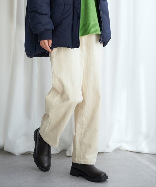 LBC（エルビーシー）の「コーデュロイゆるテーパードパンツ（その他パンツ・レディース・オフホワイト/チャコールグレー/ブルー/ダークオリーブ・M/L）」の21枚目の写真