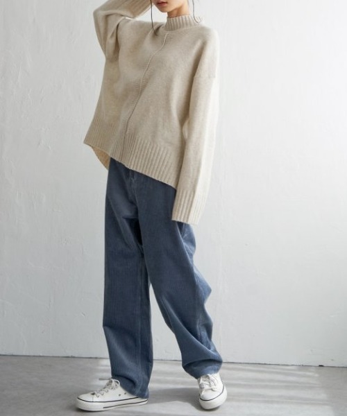 LBC（エルビーシー）の「コーデュロイゆるテーパードパンツ（その他パンツ・レディース・オフホワイト/チャコールグレー/ブルー/ダークオリーブ・M/L）」の7枚目の写真