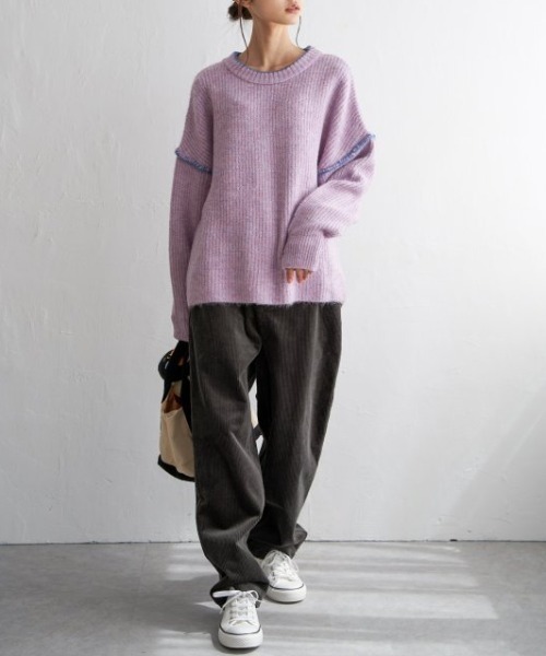 LBC（エルビーシー）の「コーデュロイゆるテーパードパンツ（その他パンツ・レディース・オフホワイト/チャコールグレー/ブルー/ダークオリーブ・M/L）」の10枚目の写真