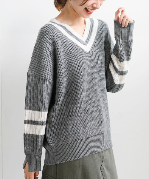 Vネックチルデンニットプルオーバー（ニット/セーター）｜rps（アール