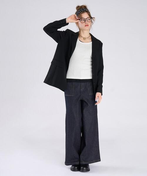 To b. by agnes b.（トゥービーバイアニエスベー）の「マニッシュ テーラード ジャケット（テーラードジャケット・レディース・ブラック・40/38/36）」の13枚目の写真