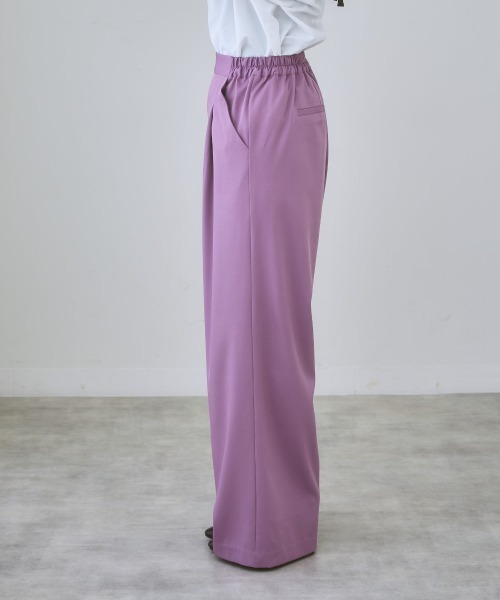 nissen（ニッセン）の「【褒められシルエット】ワイドパンツ（スラックス・レディース・サックスブルー/オフホワイト/イエロー/パープル/グリーン/ピンク/ブラック・L/LL/M/S）」の14枚目の写真