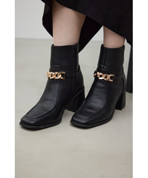 AZUL by moussy（アズールバイマウジー）の「メタルチェーンショートブーツ（ブーツ・レディース・ブラック・SMALL/MEDIUM/LARGE）」の12枚目の写真